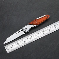 folding knife outdoor high hardness special combat self defense knife field tactical knife wooden handle folding fruit knife