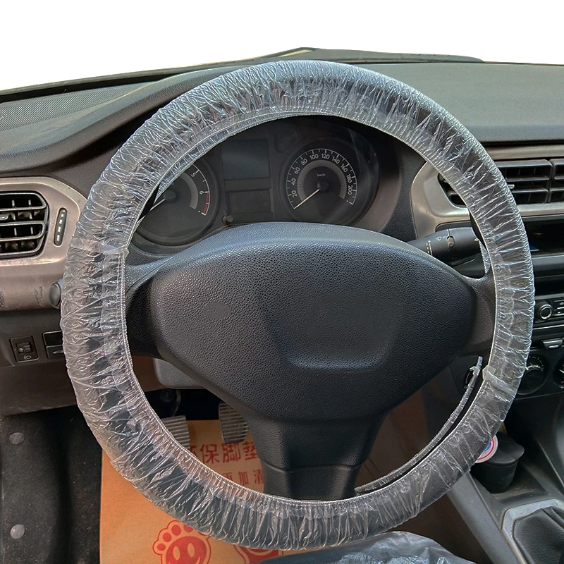 100 шт Универсальные чехлы рулевого колеса автомобиля одноразовые пластиковые
