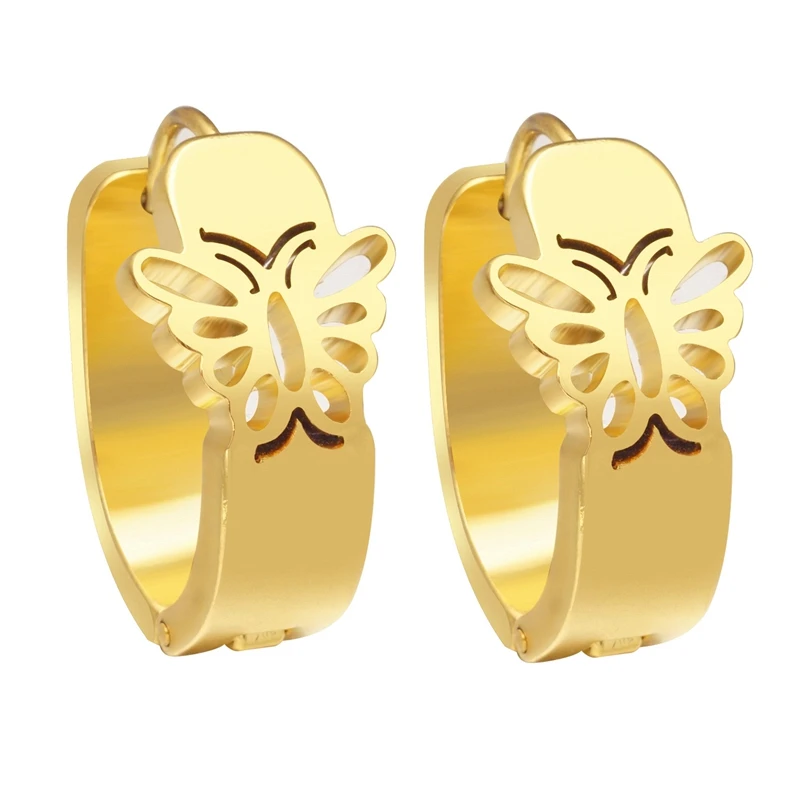 Серьги кольца из нержавеющей стали круглые металлические украшения для женщин и