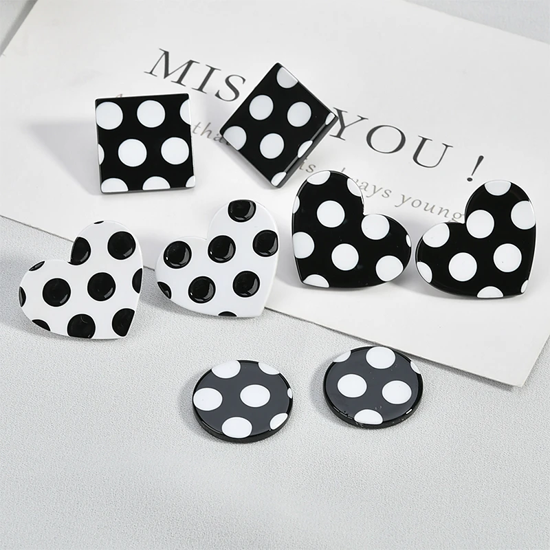 Волнистые точки управления Ретро Стильные квадратные круглые персиковые сердца