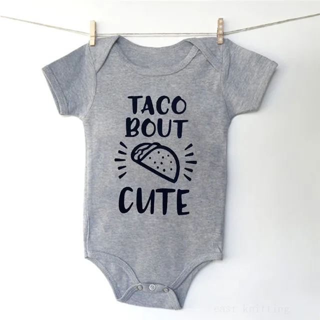 grey Taco Bout милые наборы для новорождённых ползунки, наряды для маленьких мальчиков и девочек, боди - Цвет: grey