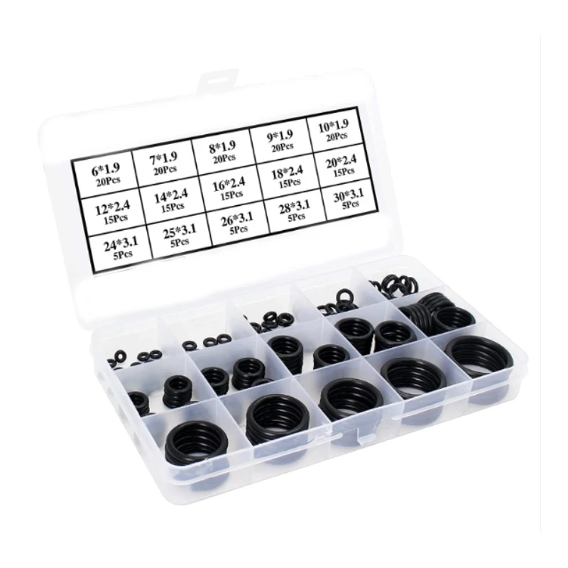 

Rubber O Ring Assortment Kits 15 Sizes Sealing Gasket Washers Made of Nitrile Rubber NBR ORing Set