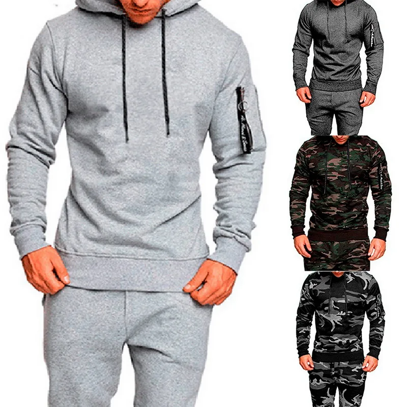 2020 Мужская спортивная куртка толстовка с капюшоном камуфляжным принтом куртки