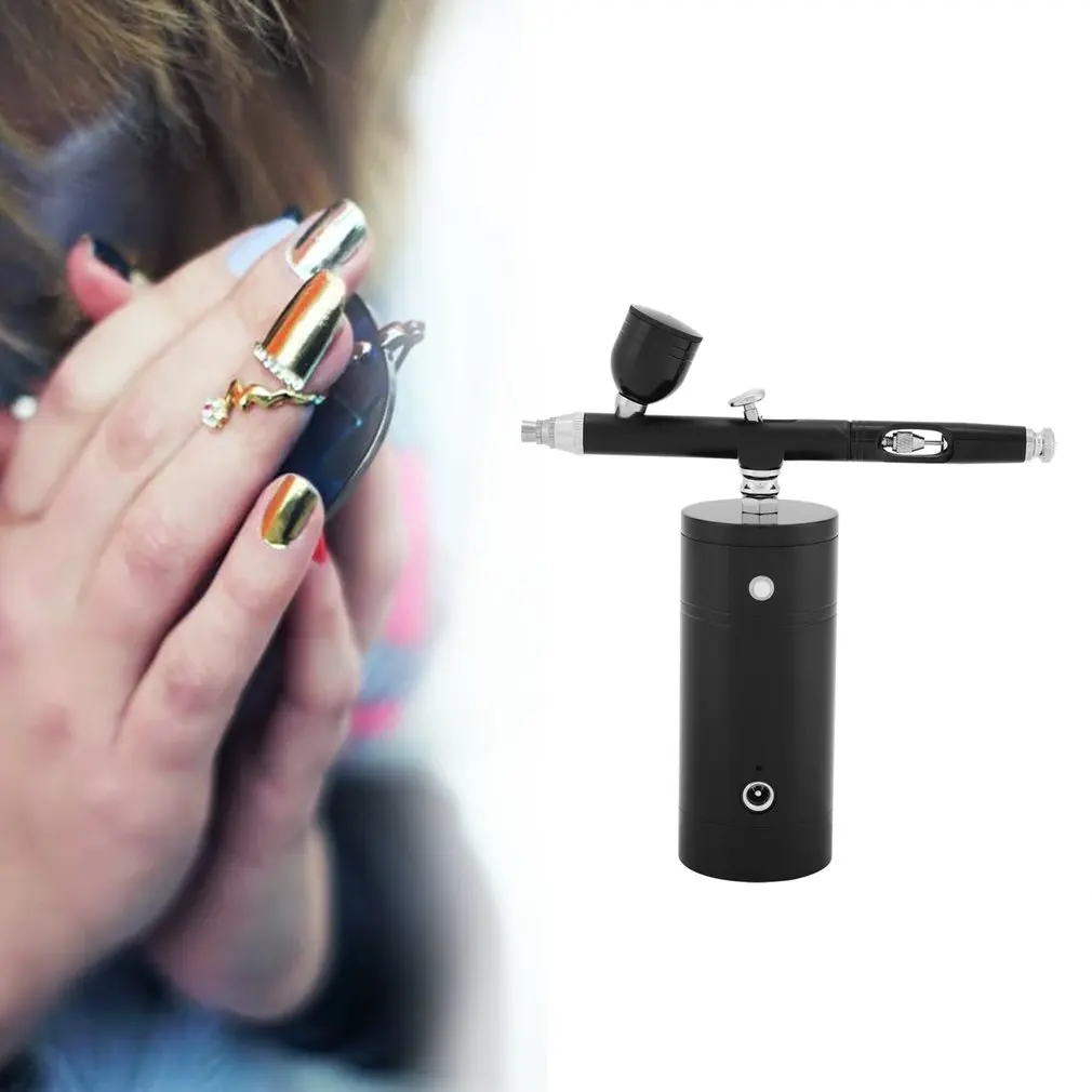 Barato Juego De Mini Aerógrafo Inalámbrico Multiusos, Bomba De Pulverización Gen Pen, Compresor De Aire Portátil, Herramientas De Pintura Artística