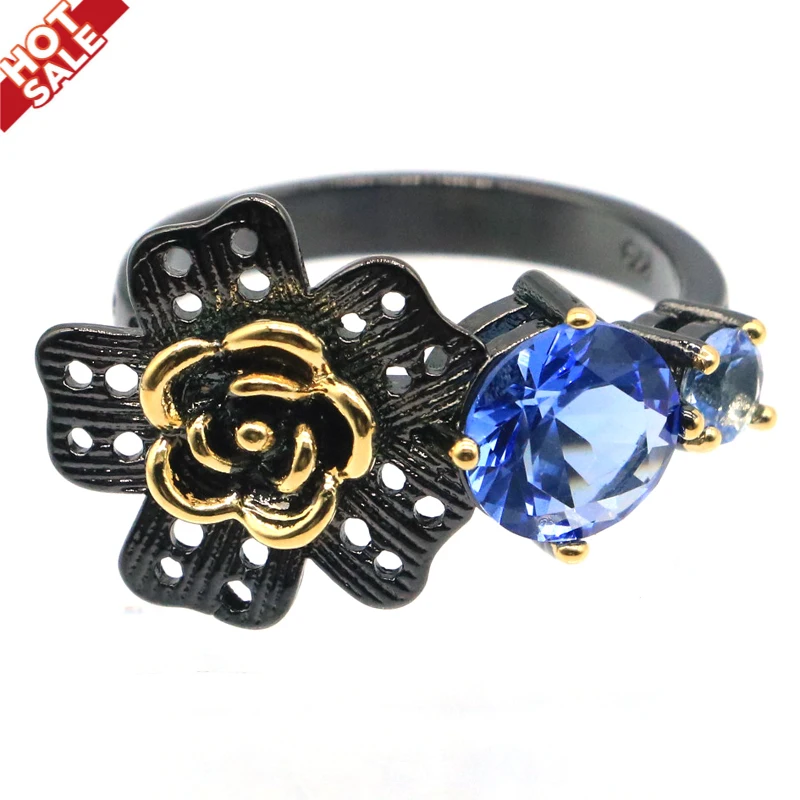 Неоготическое создание насыщенного синего фиолетового танзанита 26x15 мм для