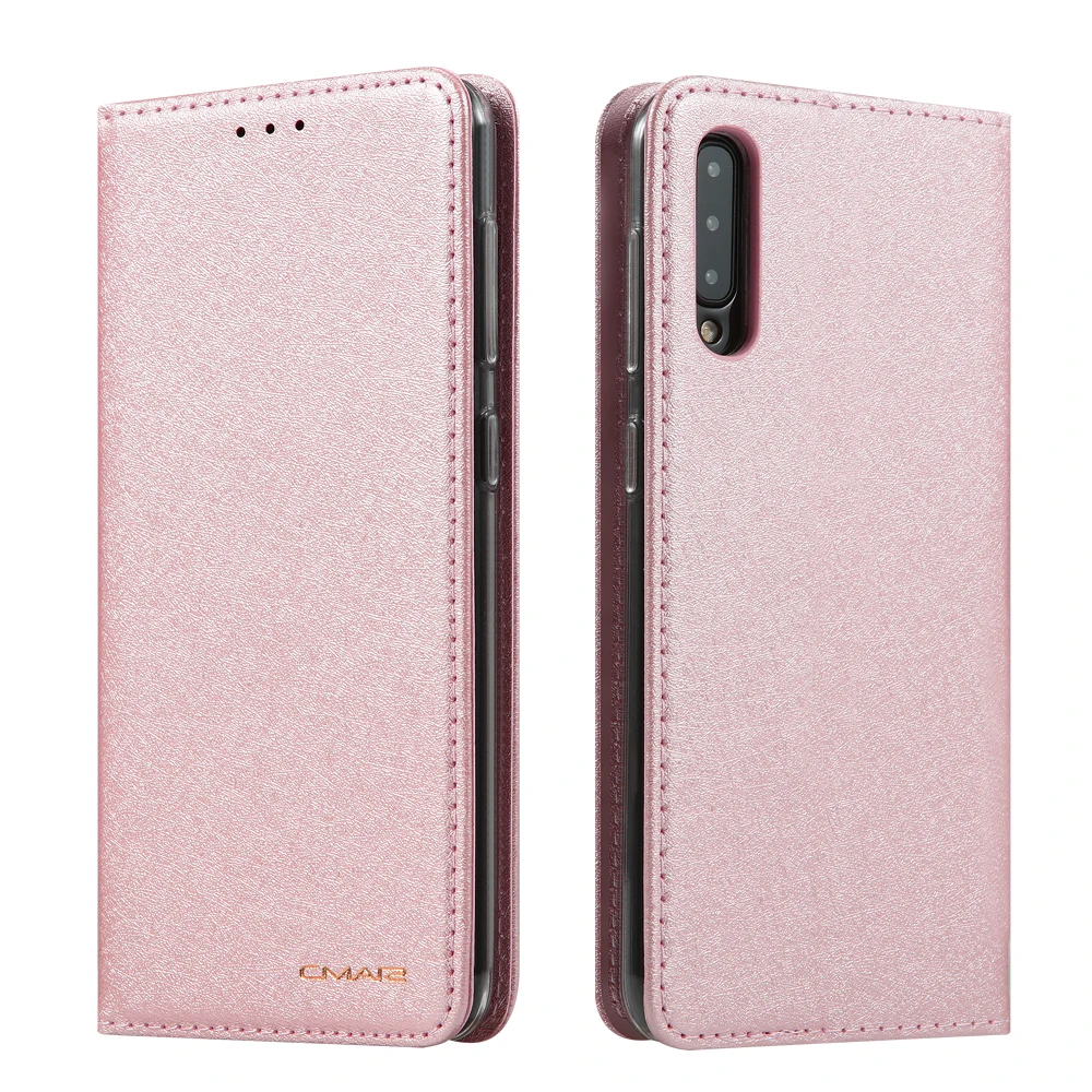 Чехол бумажник из шелковой кожи для Samsung Galaxy A50 A70 S8 S9 S10 S20 Plus ультра откидной