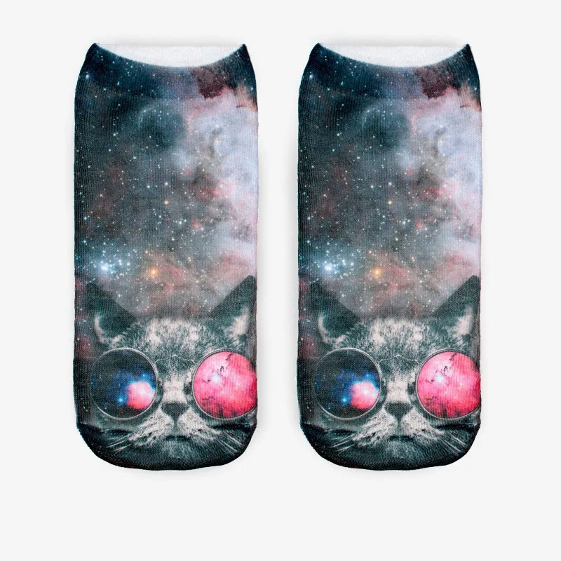 20 Модные милые женские носки с 3D принтом женские короткие носки до щиколотки Calcetines Mujer повседневные чулочно-носочные изделия 3D печать кошка парусиновая обувь Sox - Цвет: 20