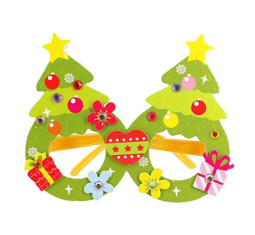Christmas Tree Креативные бумажные рождественские очки Санты Детские материалы для ручных поделок детский сад игрушки Рождественский подарок для детей GYH - Цвет: Christmas Tree