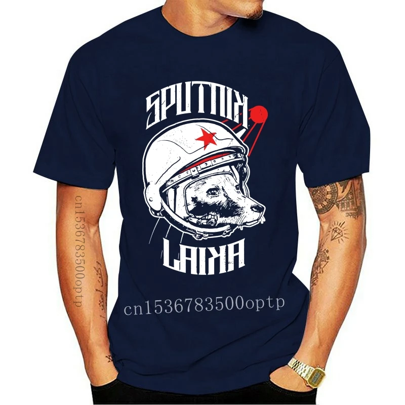 

Sputnik Laika T-Shirt UDSSR,Russia,Retro,Kult,Ost,Fun,DDR,Roskosmos,Space, Printed Men T Shirt Clothes Top Tee