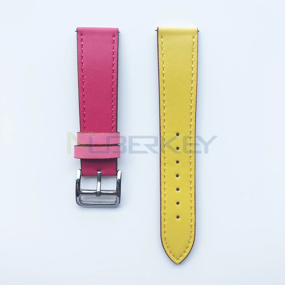 Rose yellow Ремешок из натуральной кожи для часов Huami Amazfit GTS ремешок для часов умные аксессуары для Xiaomi Amazfit gts спортивные часы сменный ремешок - Цвет: Rose yellow