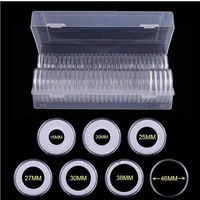 20sets 46 mm coin capsules plastic round coin holder case and 7 sizes 16202527303846mm protect gasket