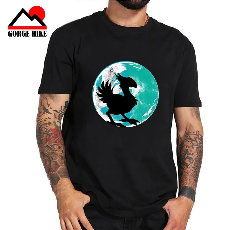 Final Fantasy PS Game Shirt Chocobos мужская летняя футболка с круглым вырезом недорогая Мужская