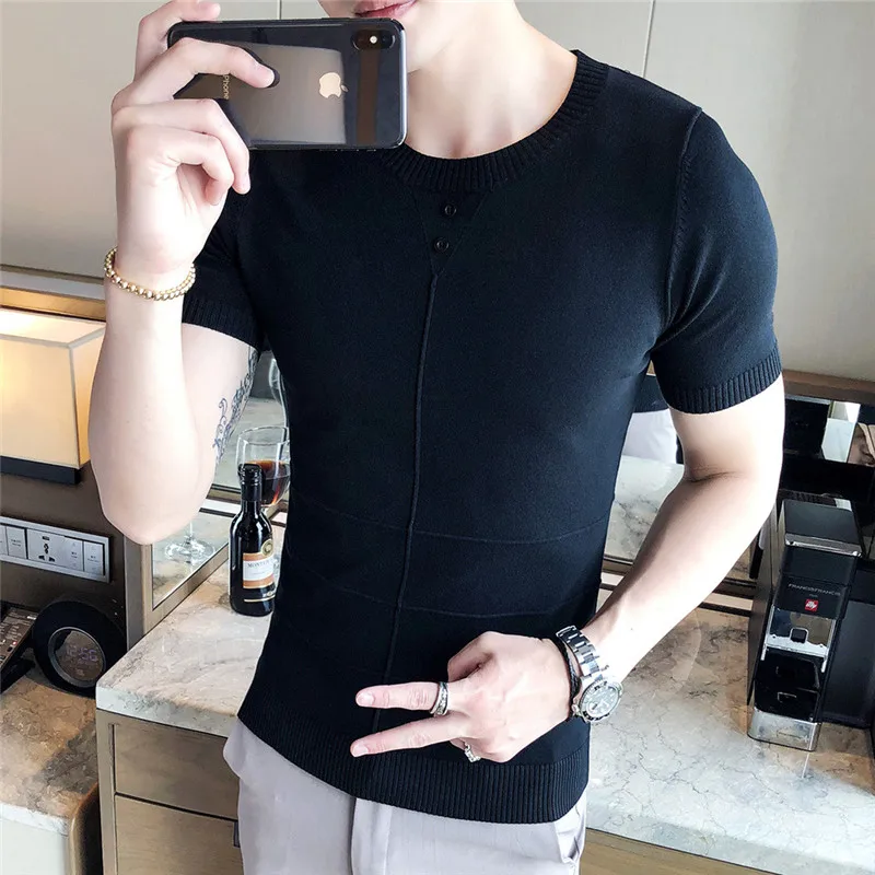 

2478-new summer men's trend Korean version of breathable sport T-shirt