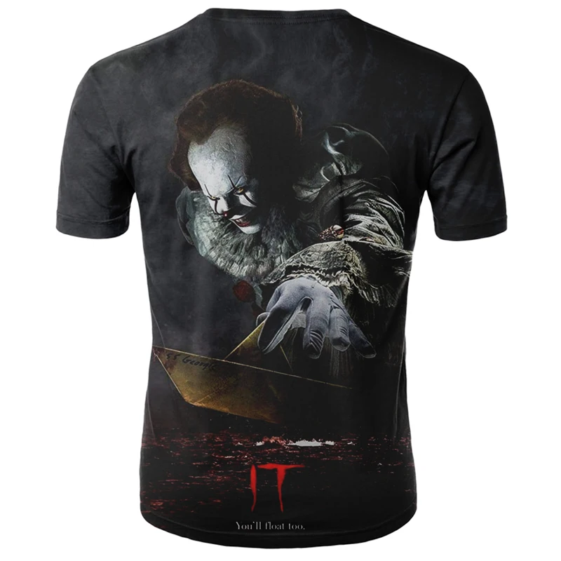 Летняя Новинка Хэллоуин ужас клоун костюм панк стиль 3D короткий топ цифровая