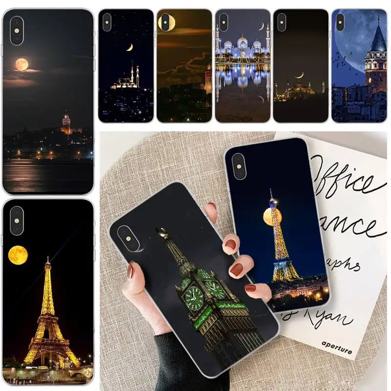 Viviana Moon starry sky buildings Soft Phone Case For iphone 6 6s plus 7 8 X XS XR MAX 11 pro Pro Max Cover | Мобильные телефоны и