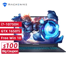 Machenike T58-VB i7 Gaming Laptop i7 10750H GTX 1650Ti 8GB RAM 512G SSD 15.6 Ultra border IPS i7 notebook Metal A shell