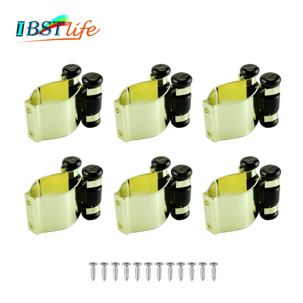 

6X Gilding Metal Fishing Rod Clips Club Positioning Clamps Holder Accessories Fixing Rack Wall Mount Rod Collection Rack Storage