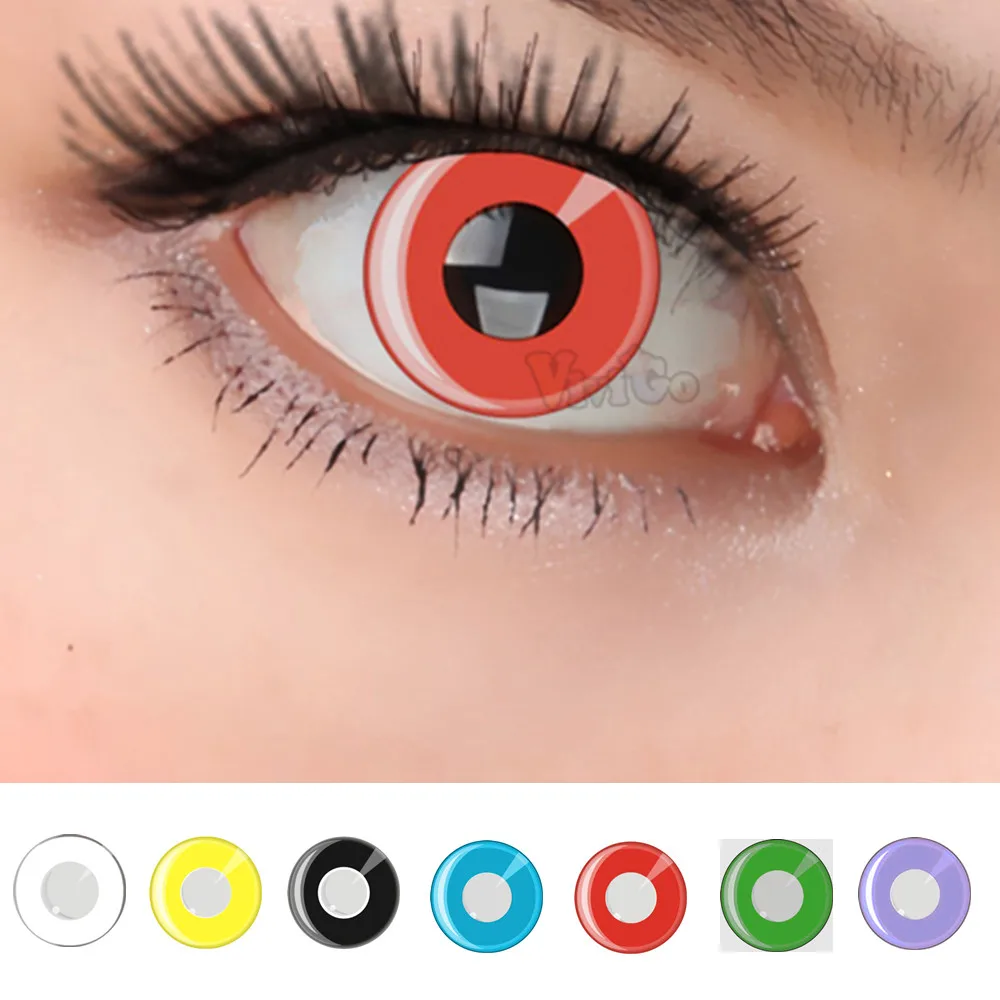 

Контактные линзы ColorEyes для косплея зомби, белые, черные, желтые, синие, красные линзы, косметические цветные контактные линзы для учеников (1 ...