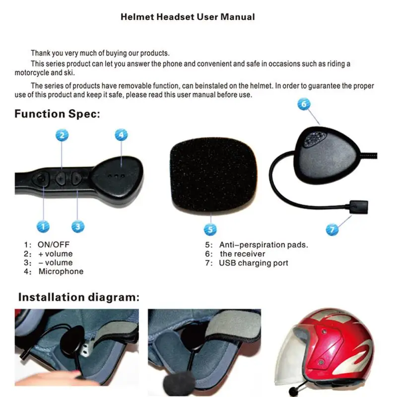 Motorcycle Helmet Smart Phone Universal Automatic Answering Wireless Knight Bluetooth Headset V1-1 BG1 | Автомобили и мотоциклы