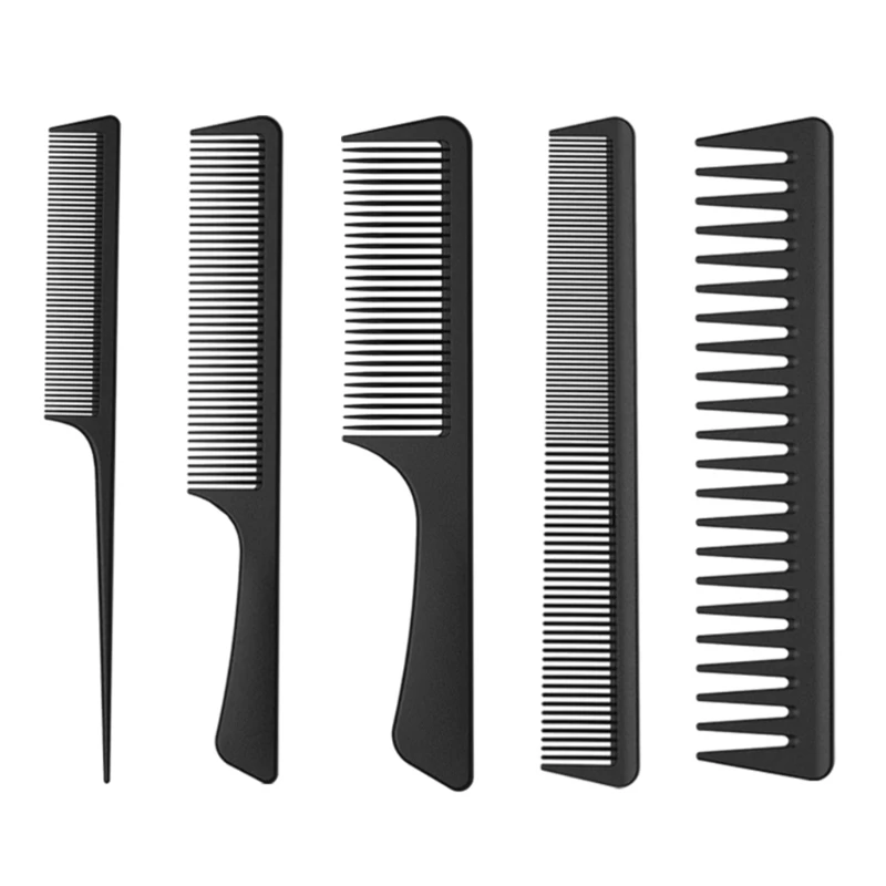 

5pcs Hair Cutting Comb Barber Hair Styling Combs Wide Fine Teeth Set Anti Static Hairdressing Tool K3NE