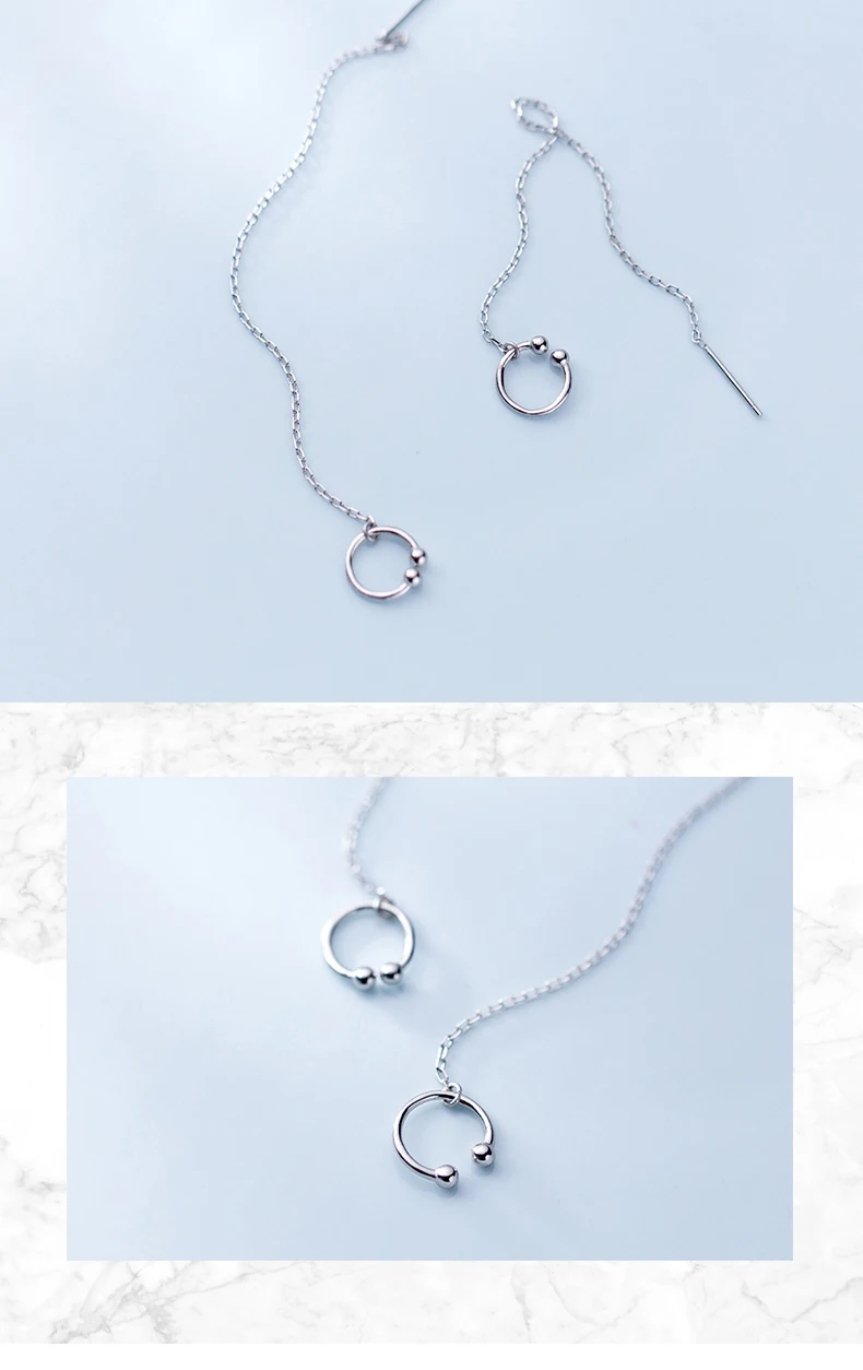 Серьги с кисточками Trusta, 925 пробы, серебряная свисающая связанная цепочка, серьги на клипсах, милые серьги для девушек, Женские Ювелирные изделия DS1563