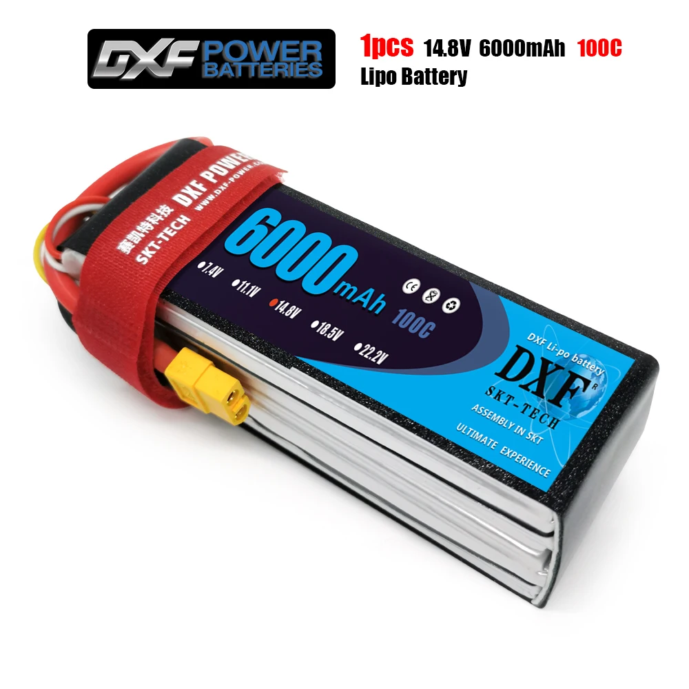 

DXF 4S 14.8V 6000mah 50C-100C Lipo Battery 4S XT60 T Deans XT90 EC5 50C For Racing FPV Drone Airplanes Off-Road Car Boats