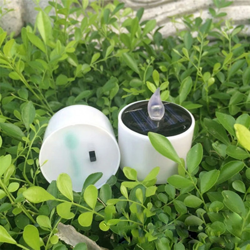 

Solar Powered LED Candle Light Yellow Flicker Tea Lamp Festival Wedding Romantic Decor 23GB