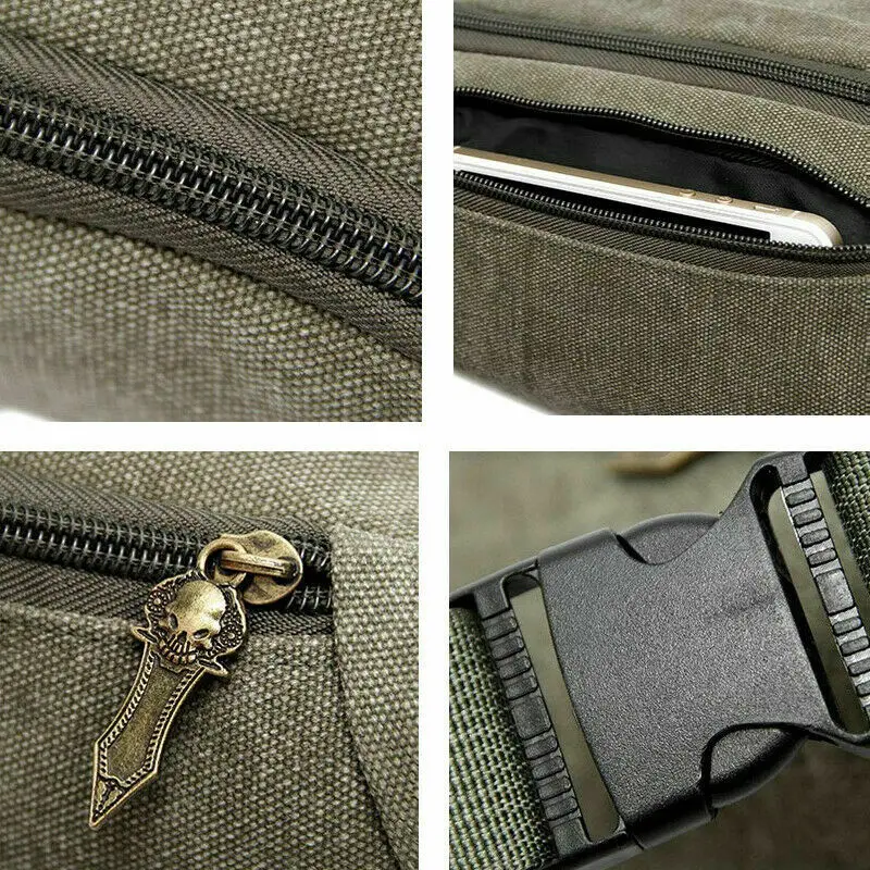 Поясная сумка на молнии для мужчин забавная Спортивная уличная холщовая сумочка