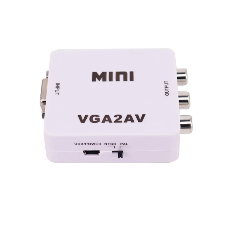 Преобразователь VGA в AV преобразователь ПК ТВ VGA2AV видеопреобразователь RCA мини
