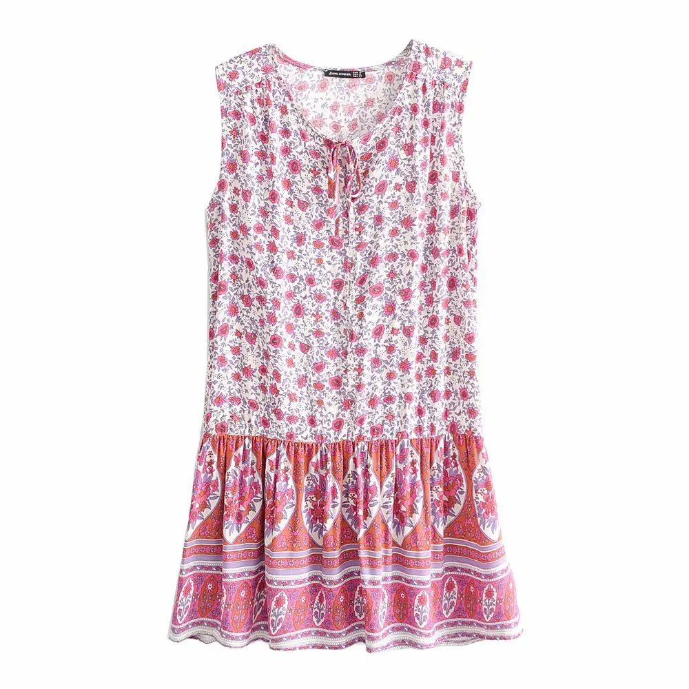 Милое синее Цветочное платье на шнуровке с глубоким v-образным вырезом