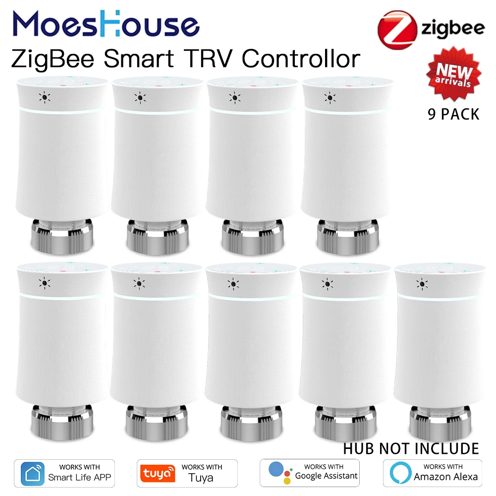 MoesHouse ZigBee3.0 TRV Tuya новый привод радиатора клапан умный Программируемый Термостат