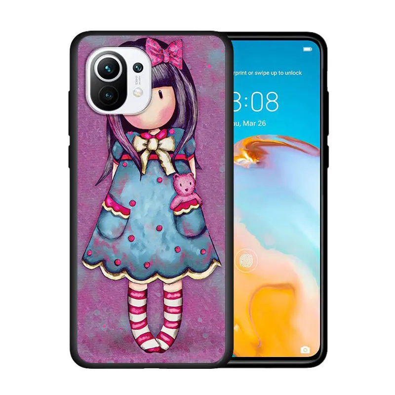 

Santoro Gorjuss for Xiaomi Mi 11 10T Note 10 Ultra 5G 9 9T SE 8 A3 A2 A1 6X Pro Play F1 Lite 5G Black Phone Case