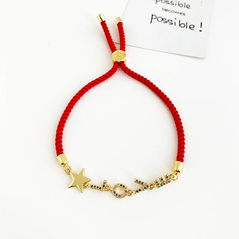 Кубический цирконий с надписью LOVE браслет Femme Элитный Золотой злой глаз медь