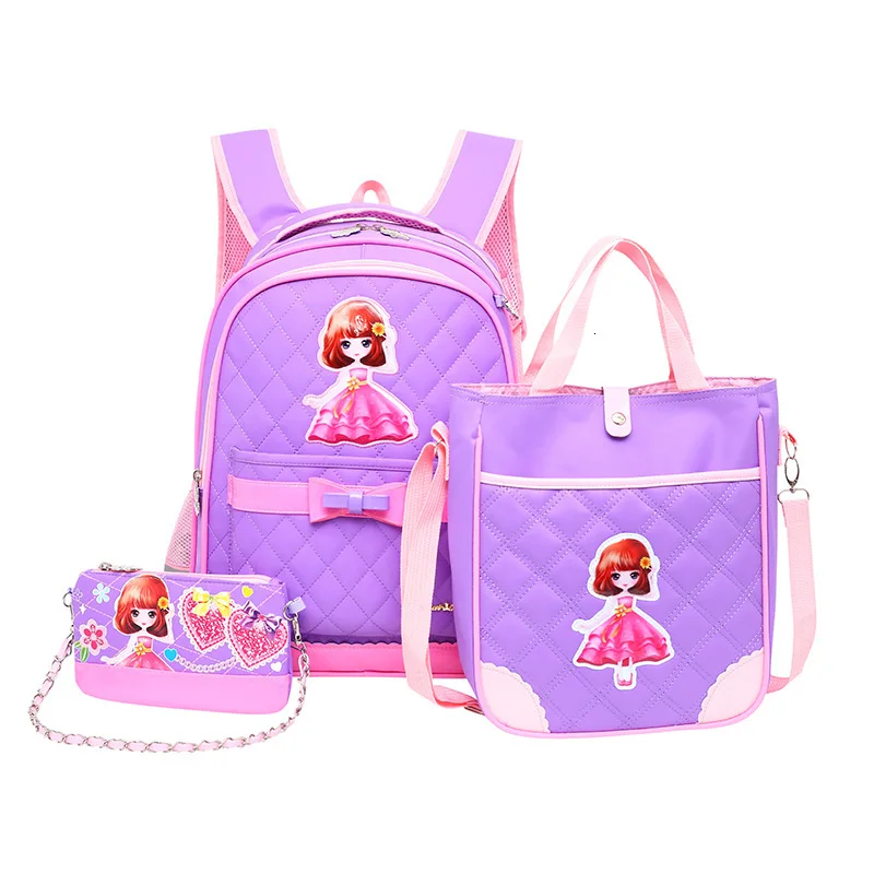 2023 waterproof Children School Bags Girls Backpack Kids Cartoon princess school backpack set Mochila Infantil Primary schoolbag
