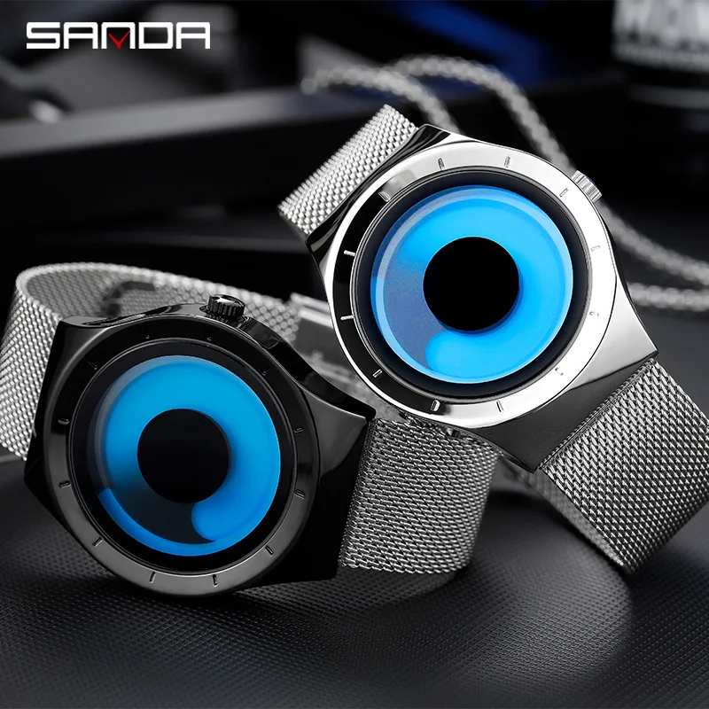 Новый дизайн кварцевые мужские часы водонепроницаемые креативные концепции Vortex