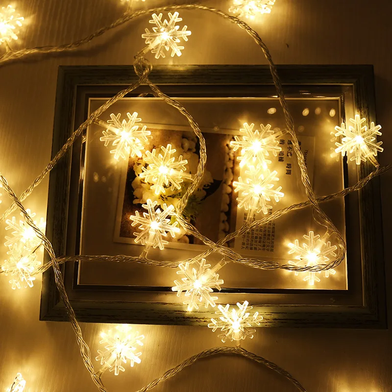 Новогодний светильник Снежинка на батарейках рождественские украшения для