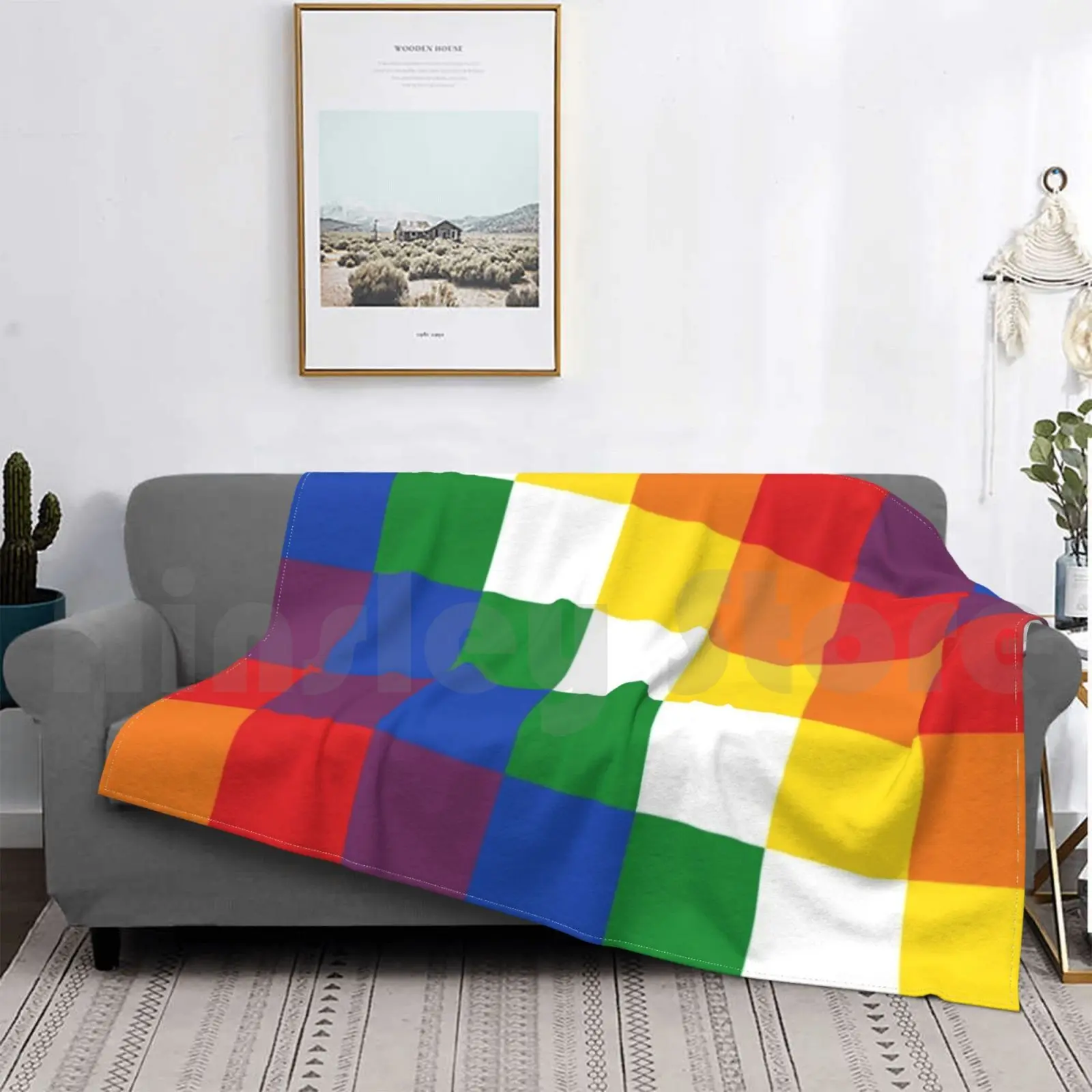 Одеяло Wiphala для дивана или кровати дорожное покрывало с флагом Quechua родных людей