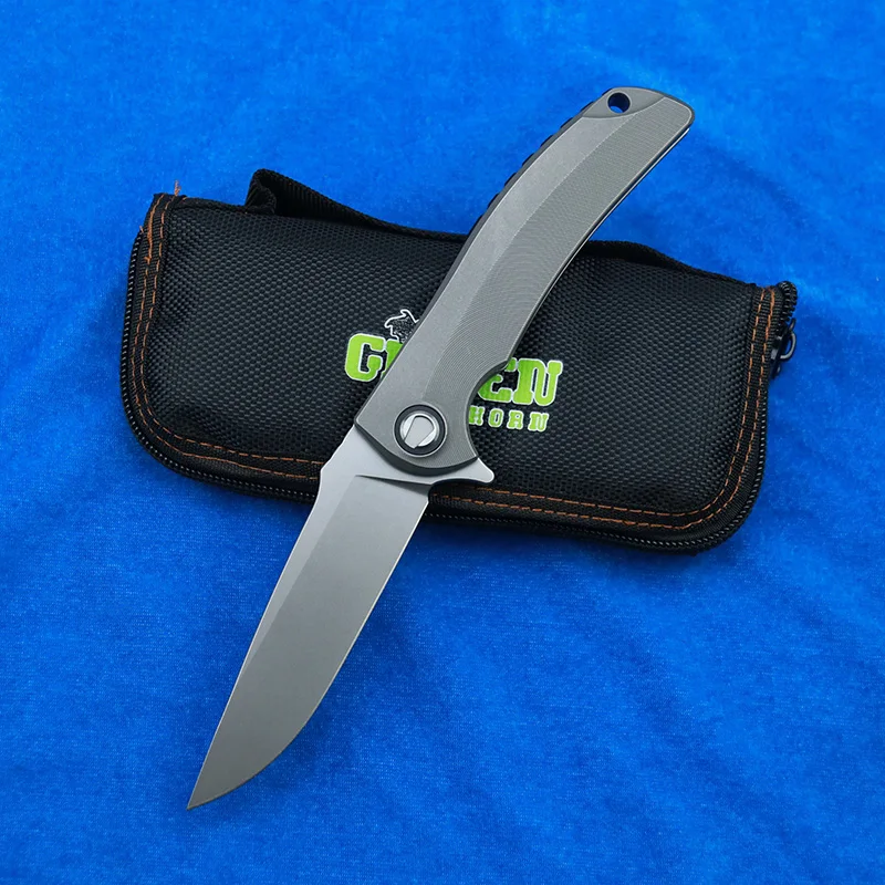 Нож с быстрооткрытым лезвием Green thorn overkill fin лезвие D2 ручка из титанового сплава