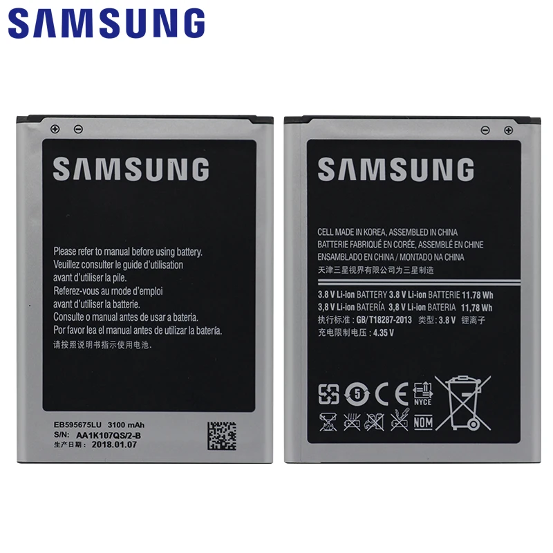Samsung телефон батарея EB595675LU 3100 мАч для samsung Galaxy Note 2 N7108 N7108D NOTE2 N7100 N7102 N719 батареи