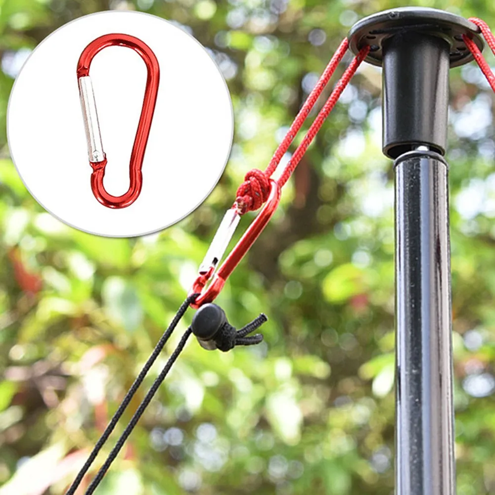 

10 Pcs D Shape Aluminum Alloy Durable Carabiner Clip Clasp Spring Hook Keyring Buckle Tent Hook Climbing Safety Equipment