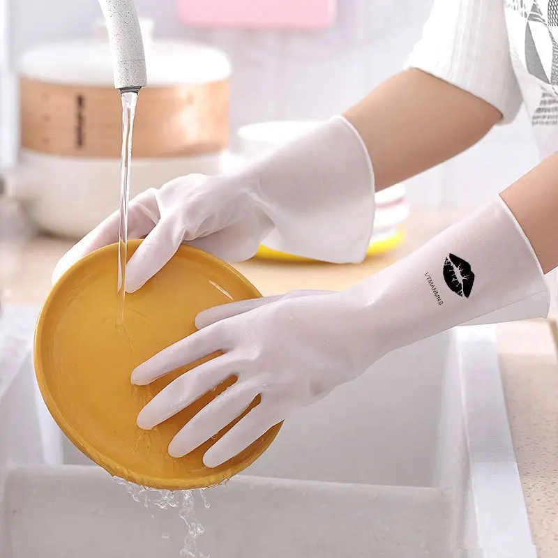 

Housework Gloves Laundry Waterproof Rubber Leather Household Cleaning Non-Slip Durable Kitchen Dishes And Dishes