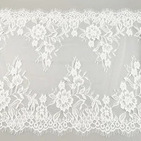 3 meterslot 42cm floral embroidered eyelash lace clothing accessorie lace material handmade make wedding dress laces fabric