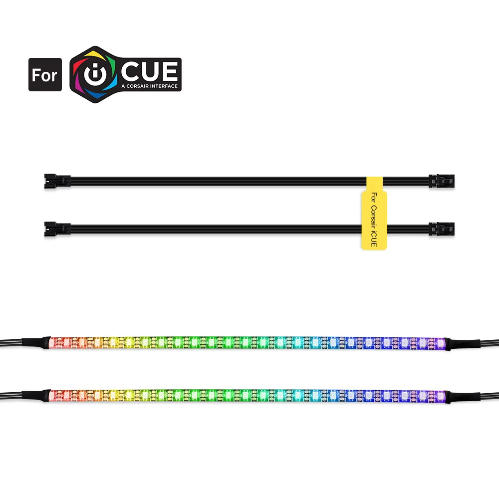 5V WS2812B цифровая светодиодная лента для CORSAIR iCUE, индивидуально Адресуемая RGB Светодиодная лента для ПК, 3 pin 5V добавить коннектор на материнских платах - Испускаемый цвет: 2pcs 24leds IP65