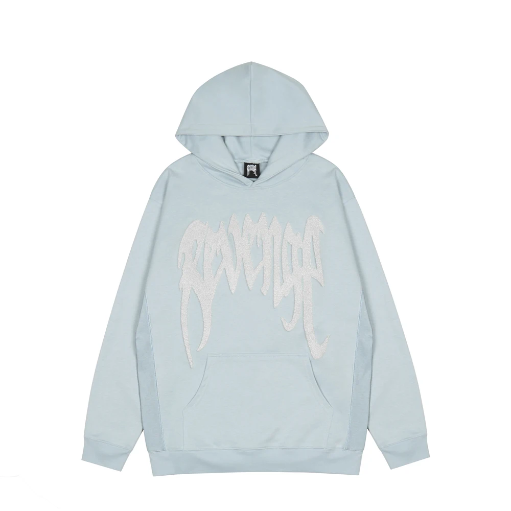 

Revenge Towel Embroidery Hoodie Men Women Hooded XXXtentacion Blue Pullover Revenge Sweatshirts