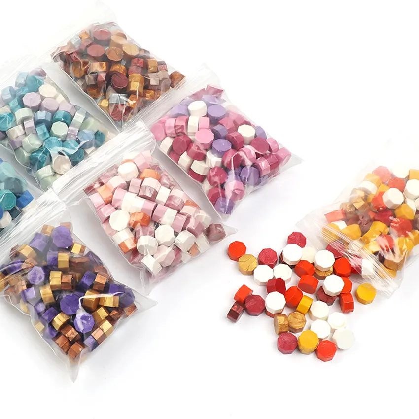 

100 pcs of sealing wax Stamp making tool envelope wedding invitation sealing wax octagonal sealing wax beads