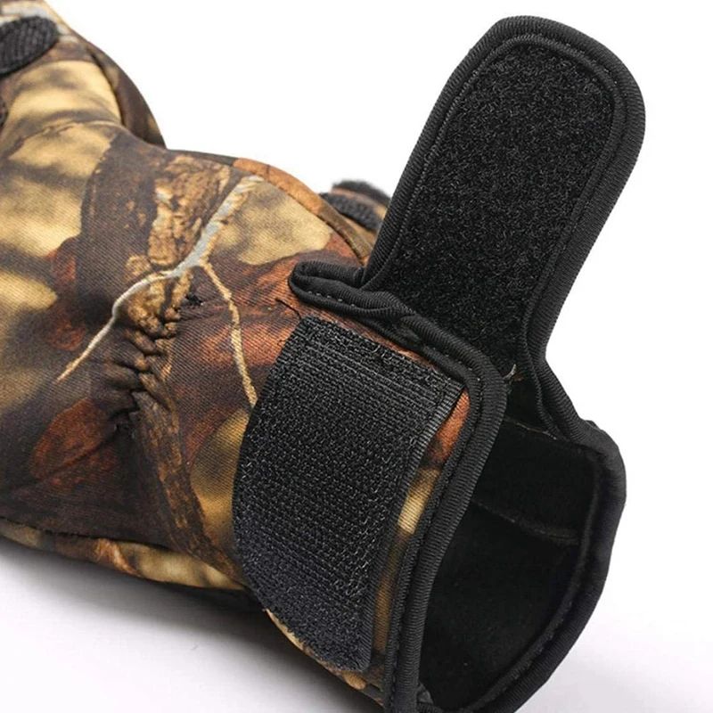 

2 Pcs Winter Outdoor Gloves 3 Cut Finger Sports Gloves Fishing Gloves Waterproof Anti-Slip Gloves M.