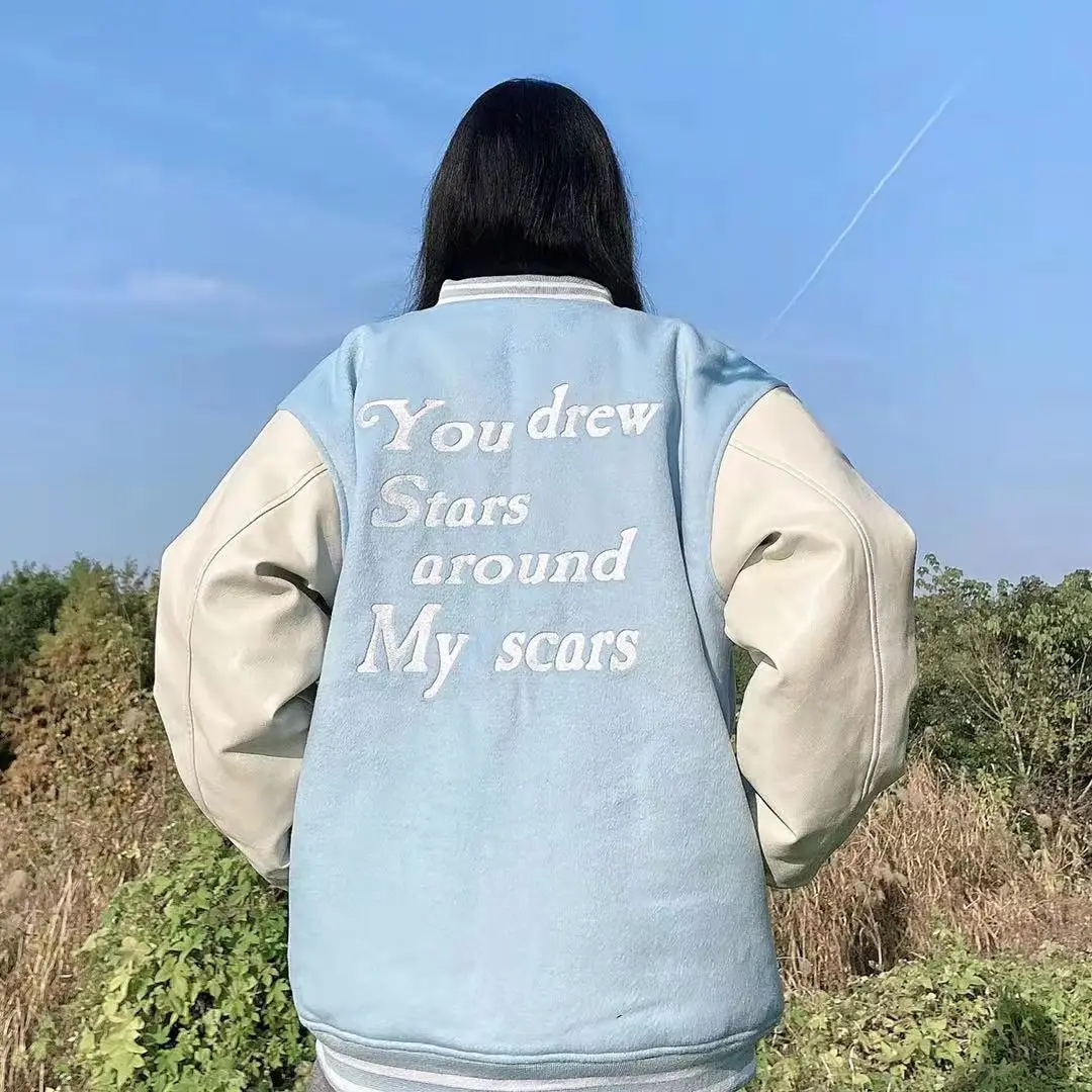 

2021 New Spring&Autumn Rose Embroidery Baseball Jacket Men Women's Coat Couple Bomber Unisex Boyfriend Style Varsity Street