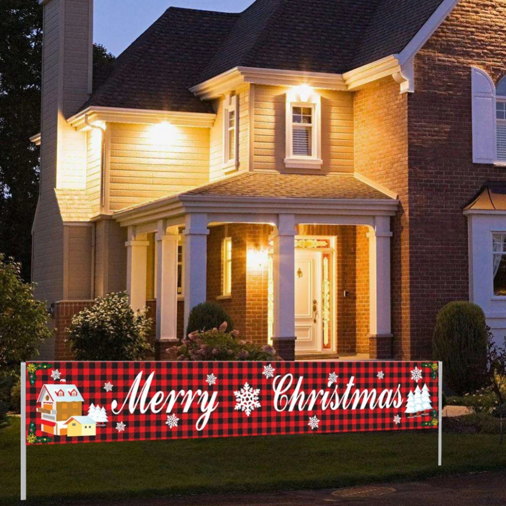 

Merry Christmas Banner Oxford Cloth Outdoor Banner Christmas Decor For Home 2021 Happy New Year Gift 2022 Xmas Decor Navidad