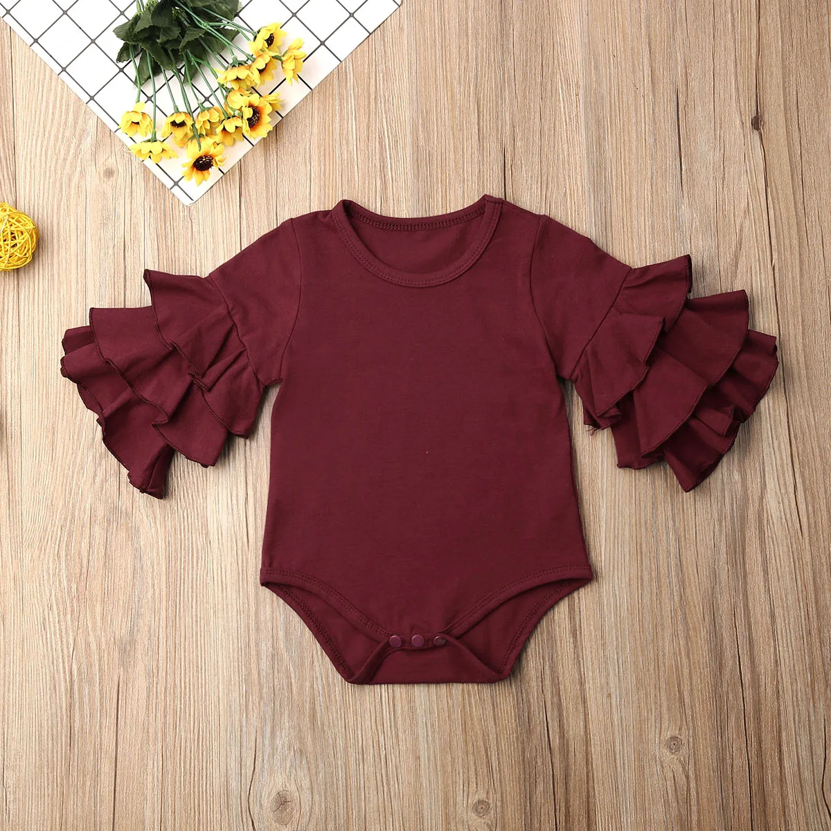 Комбинезон для новорожденных Pudcoco однотонный комбинезон с длинным рукавом и