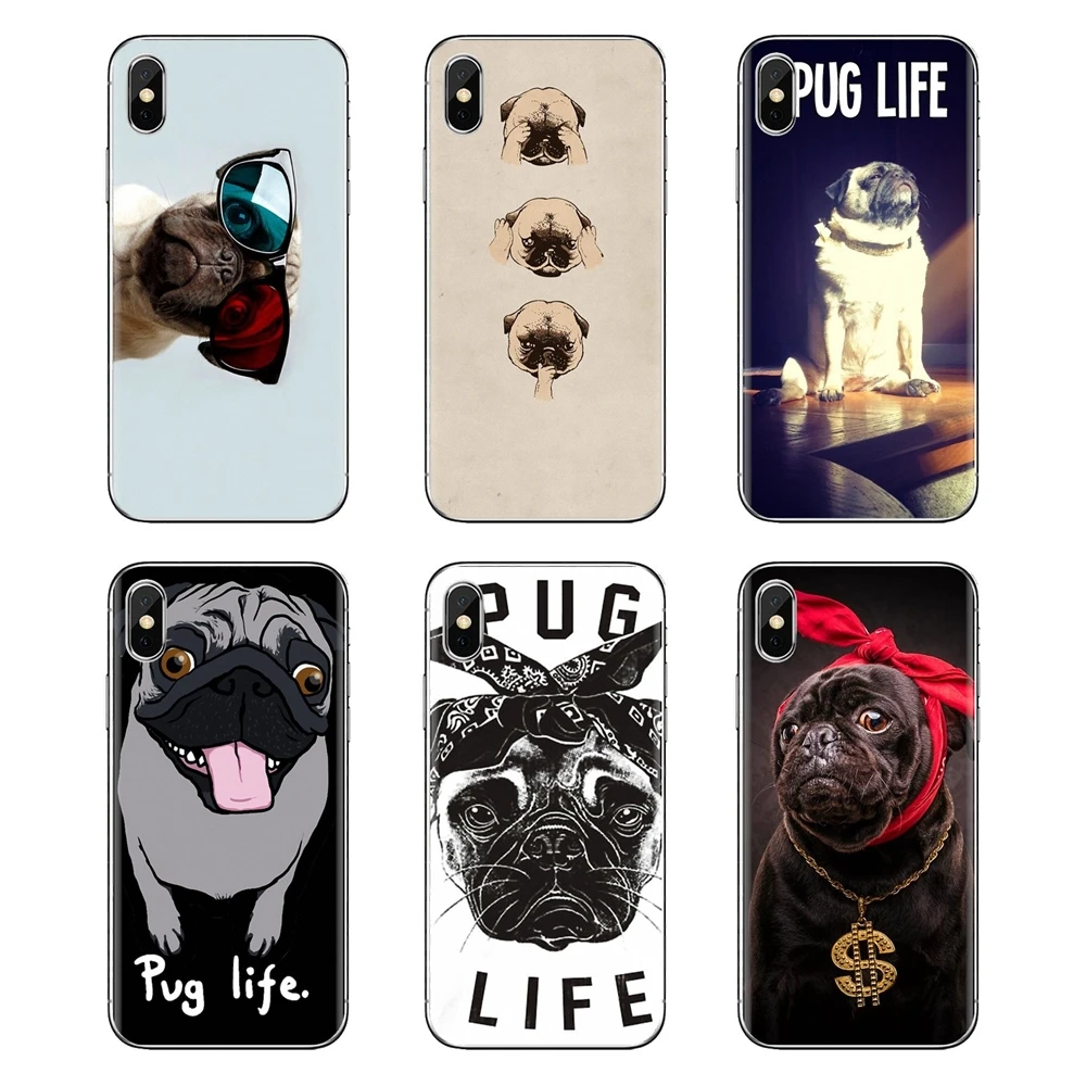Щенок Мопс жизнь собака животное мягкая прозрачная Обложка для Huawei G7 G8 P7 P8 P9 P10 P20